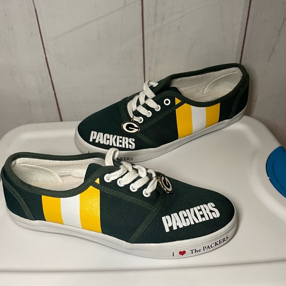 Green Bay Packers Shoes Bradford Exchange Womens Size 8 NFL Licensed Sneakers - Picture 8 of 12